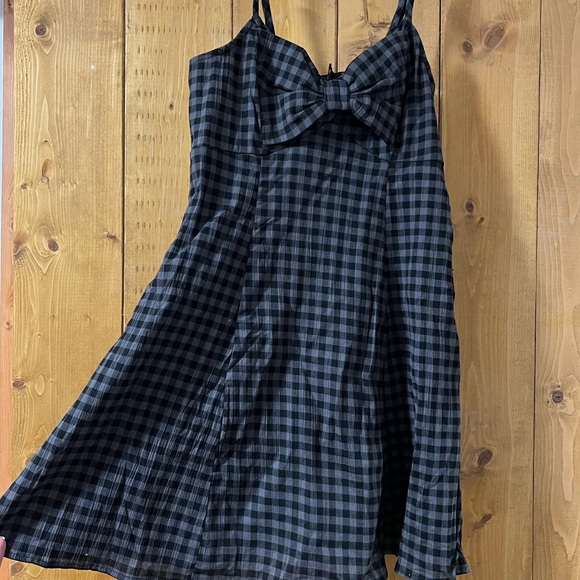 Social Collision Hot Topic Black & Grey Checker Slip Dress - Picture 2 of 3
